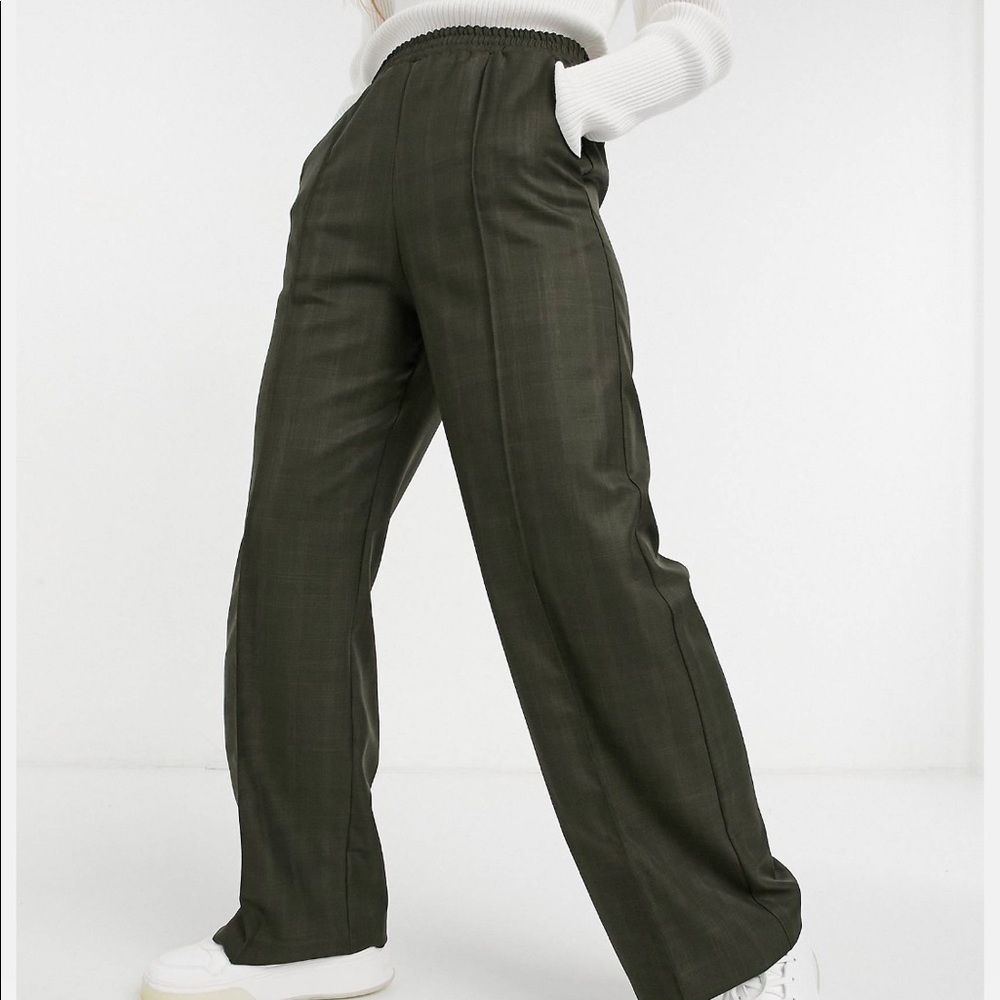 ASOS weekend dad suit trackpant in khaki green